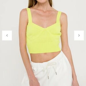 GREEN ENDLESS ROSE RIBBED CROP TOP
